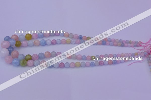 CMG149 15.5 inches 5mm - 14mm round natural morganite gemstone beads