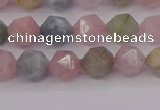 CMG201 15.5 inches 6mm faceted nuggets morganite gemstone beads