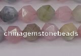 CMG202 15.5 inches 8mm faceted nuggets morganite gemstone beads