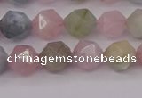 CMG202 15.5 inches 8mm faceted nuggets morganite gemstone beads