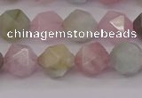 CMG203 15.5 inches 10mm faceted nuggets morganite gemstone beads