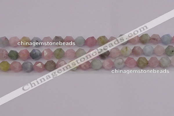 CMG203 15.5 inches 10mm faceted nuggets morganite gemstone beads