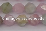 CMG204 15.5 inches 12mm faceted nuggets morganite gemstone beads