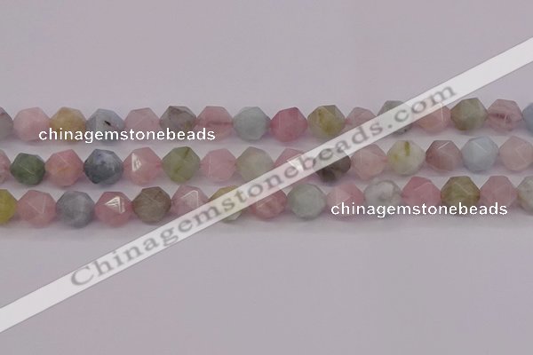 CMG204 15.5 inches 12mm faceted nuggets morganite gemstone beads