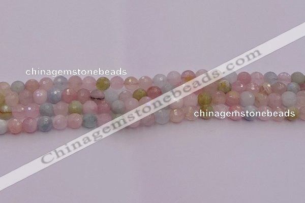 CMG210 15.5 inches 6mm faceted round morganite beads wholesale