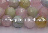 CMG211 15.5 inches 8mm faceted round morganite beads wholesale