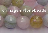 CMG212 15.5 inches 10mm faceted round morganite beads wholesale