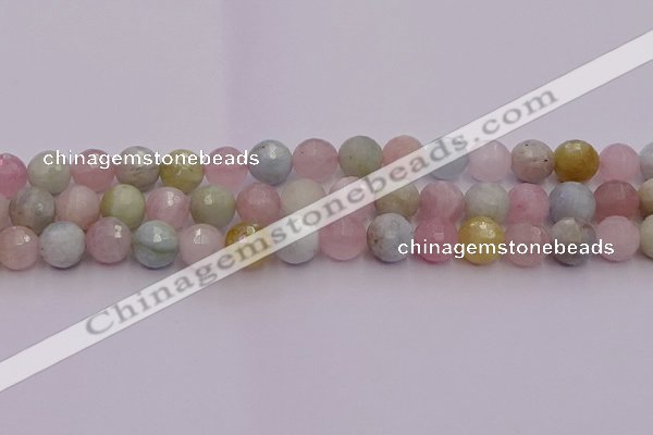 CMG212 15.5 inches 10mm faceted round morganite beads wholesale