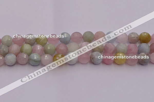 CMG213 15.5 inches 12mm faceted round morganite beads wholesale