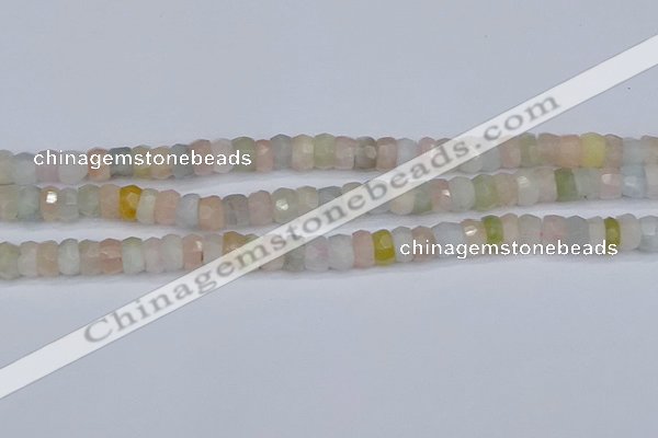 CMG216 15.5 inches 4*7mm faceted rondelle morganite beads