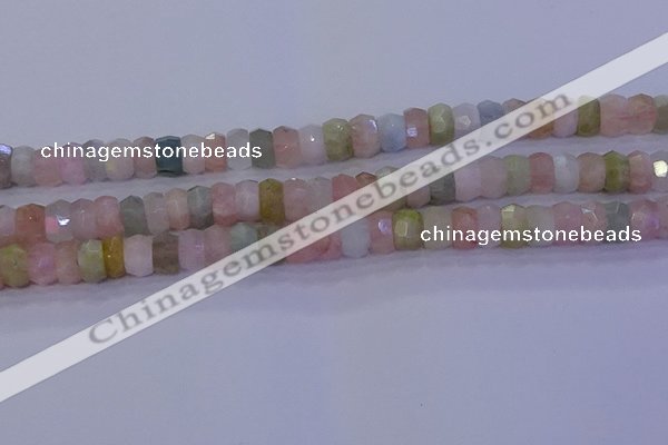 CMG221 15.5 inches 5*8mm faceted rondelle morganite beads