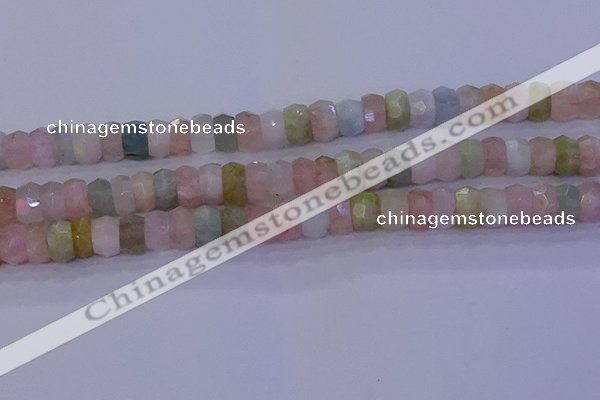 CMG223 15.5 inches 6*10mm faceted rondelle morganite beads