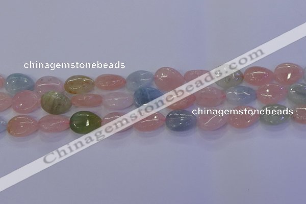 CMG231 15.5 inches 8*12mm flat teardrop morganite beads wholesale