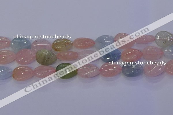 CMG233 15.5 inches 12*16mm flat teardrop morganite beads wholesale