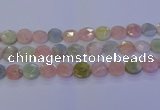 CMG255 15.5 inches 14mm faceted coin morganite beads