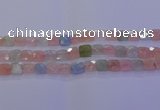 CMG259 15.5 inches 10*10mm faceted square morganite beads