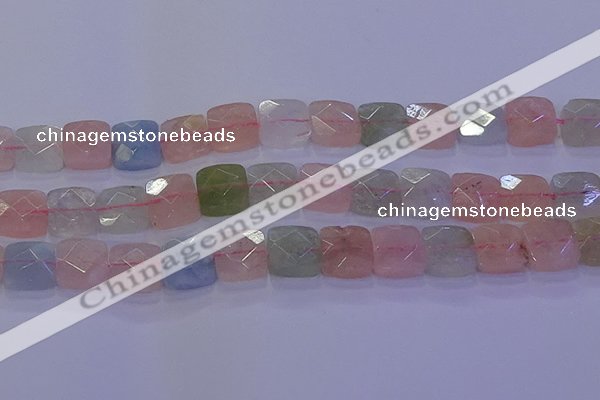 CMG261 15.5 inches 14*14mm faceted square morganite beads