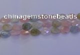 CMG273 15.5 inches 12*16mm faceted flat teardrop morganite beads