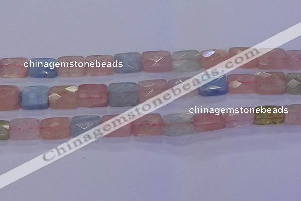 CMG278 15.5 inches 10*14mm faceted rectangle morganite beads