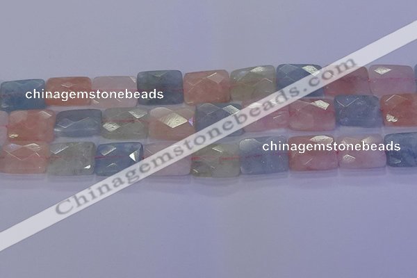 CMG279 15.5 inches 12*16mm faceted rectangle morganite beads