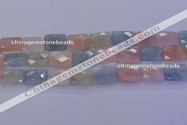 CMG281 15.5 inches 15*20mm faceted rectangle morganite beads