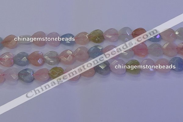 CMG283 15.5 inches 10*10mm faceted heart morganite beads