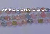 CMG285 15.5 inches 14*14mm faceted heart morganite beads