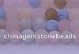 CMG301 15.5 inches 6mm round matte morganite beads wholesale