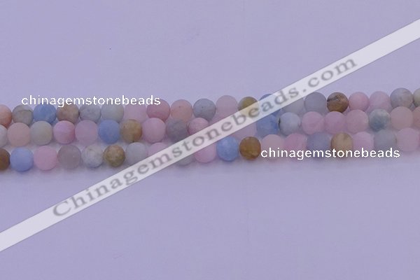 CMG302 15.5 inches 8mm round matte morganite beads wholesale