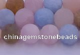 CMG303 15.5 inches 10mm round matte morganite beads wholesale