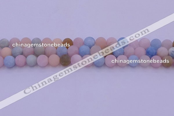 CMG303 15.5 inches 10mm round matte morganite beads wholesale