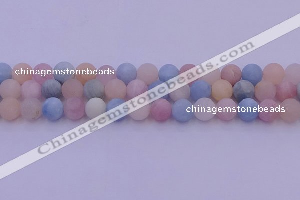 CMG304 15.5 inches 12mm round matte morganite beads wholesale