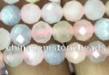 CMG321 15.5 inches 6mm faceted round morganite gemstone beads