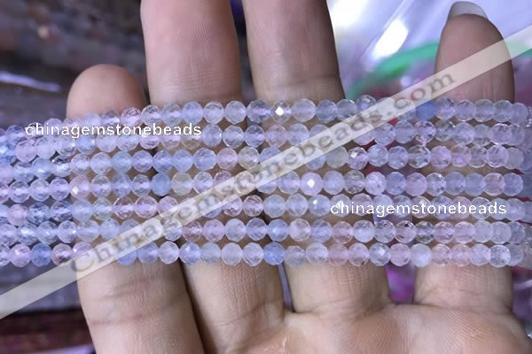 CMG325 15.5 inches 4mm faceted round morganite gemstone beads