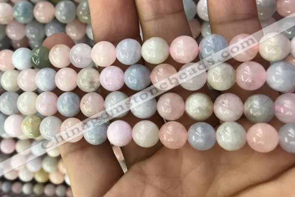 CMG331 15.5 inches 8mm round morganite beads wholesale