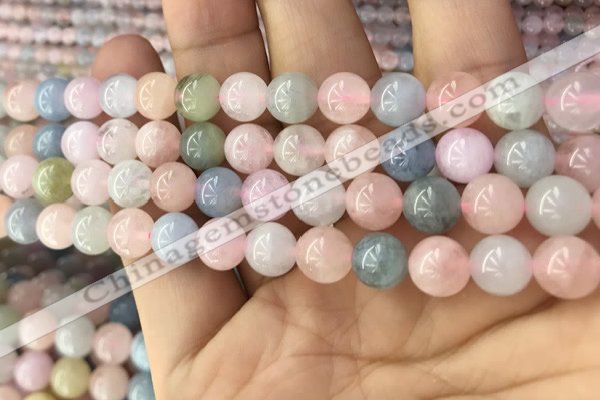 CMG337 15.5 inches 8mm round natural morganite beads