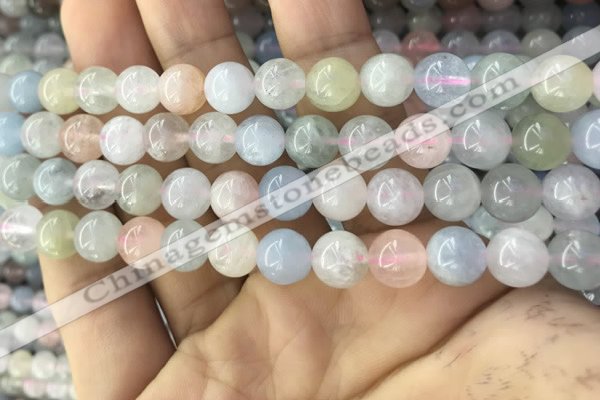 CMG342 15.5 inches 8mm round natural morganite beads