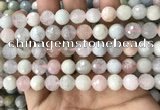 CMG380 15.5 inches 10mm faceted round morganite gemstone beads