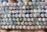 CMG386 15.5 inches 6mm faceted round morganite beads wholesale