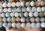 CMG388 15.5 inches 10mm faceted round morganite beads wholesale