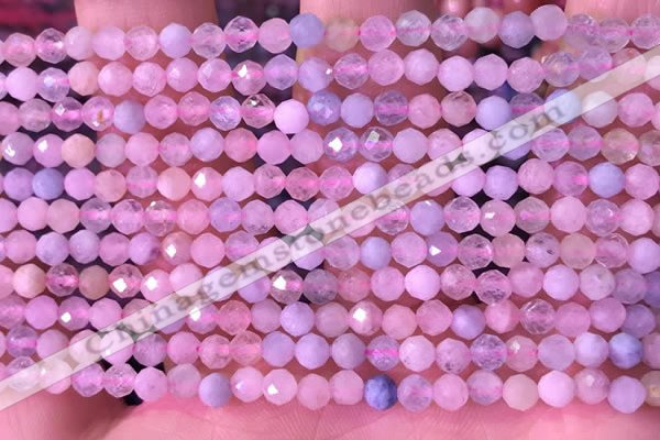 CMG396 15.5 inches 4mm faceted round morganite beads wholesale