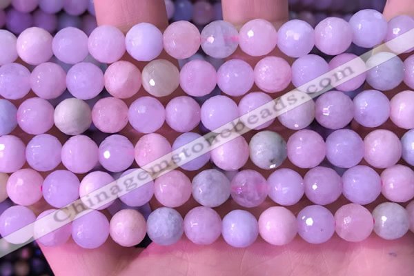 CMG398 15.5 inches 8mm faceted round morganite beads wholesale