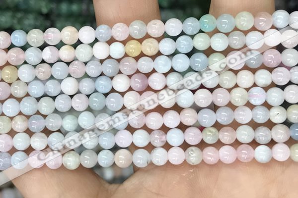 CMG401 15.5 inches 4mm round morganite beads wholesale