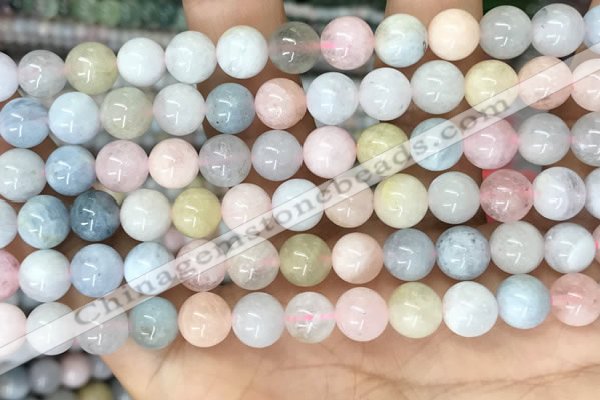 CMG403 15.5 inches 8mm round morganite beads wholesale
