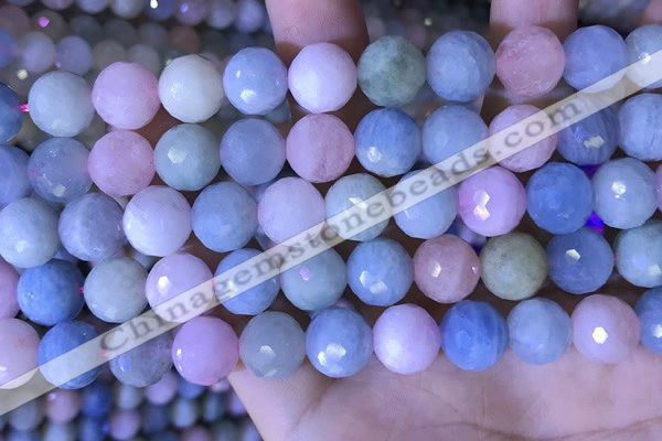 CMG418 15.5 inches 12mm faceted round morganite gemstone beads