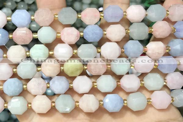 CMG445 15 inches 9*10mm faceted morganite beads wholesale