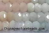 CMG456 15 inches 4*6mm faceted rondelle morganite beads