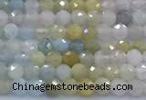 CMG471 15 inches 3mm faceted round morganite beads