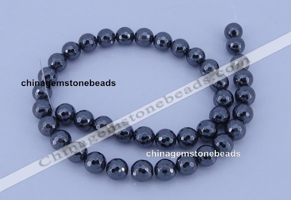 CMH03 16 inches 6mm faceted round magnetic hematite beads