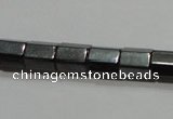 CMH107 15.5 inches 5*6mm faceted tube magnetic hematite beads